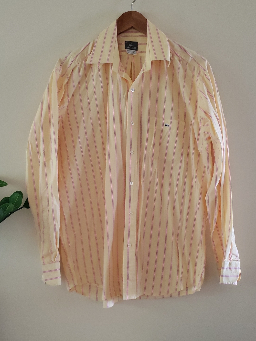 Vintage Lacoste Devanlay Shirt • Early 2000s • Rare Yellow Striped - Sz 42
